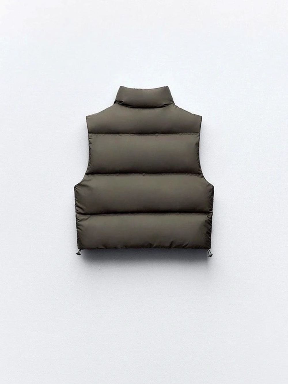Zara Water and Wind Protection Cropped Quilted Vest Black